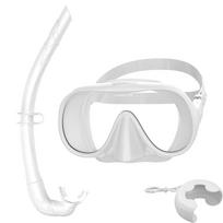Snorkel Set Adults,Frameless Snorkeling Mask, Ultra Wide View Snorkel Mask Set, Portable Diving Snorkeling Set balta