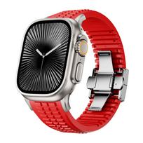 Ultra-Breathable Silicone Strap for Sport Wristbands Band Bracelet IWatch 10 9 8 7 6 5 Smartwatch 49mm 46mm Ultra-Band 45mm/44mm/42mm/49mm/46mm raudona