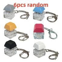 2/6pcs Mechanical Keyboard Fidget Button Keychain Finger Toys Relieve Stress Adult Gift Key Switch Shaft Tester