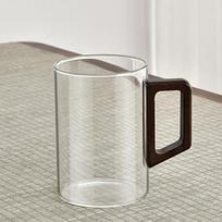 1/2Pcs 400Ml Large Capacity Heat-Resistant Glass Cup With Walnut Handle For Household Office Tea Making And Drinking Mug 2PCS skaidri