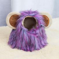 Pet Hat Lion Mane for Small Dogs Cats Cosplay Dress Up Puppy Lion Wig Costume Party Decoration Halloween Christmas Pet Supplies (PURPLE,S neck 28cm) violetinė
