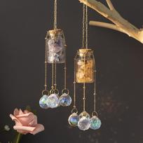 Wholesale Natural Crystal Wind Chimes Gravel Sunlight Trapper Sun Catcher Amethyst Moon Lighting (as the picture,S)
