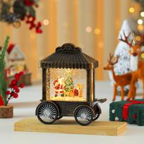 Christmas Decoration Carts Music Box Snow and Night Lights Santa Gifts Desktop Window Ornaments None Material Standard