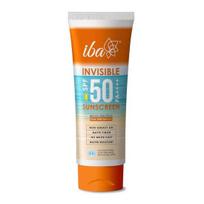 Iba Invisible Spf 50 Apsauginis kremas nuo saulės Pa++++ visiems odos tipams gelio pagrindu be aliejaus, matinis paviršius Be parabenų | Halal sertifikuotas ir veganiškas | Balta - 100 g