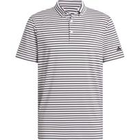 Adidas Ultimate365 Stripe polo marškinėliai su patogiais dryžuotais trumpomis rankovėmis, balti, tamsiai pilki, JN9079 L