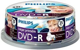 1x25 Philips DVD-R 4,7GB 16x IW SP