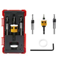 Countersink Drill Bit Set 1/4  Hexagonal Shank Carbide Drill Bits with Adjustable Depth Stop for Precisions Woodworking