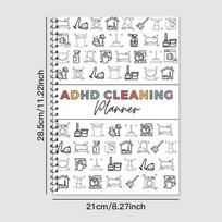 ADHD Cleaning Planner Bundle – Comes With Home Cleaning Schedule Weekly Monthly Year-Round Cleanliness Tips Family Chore Chart gray