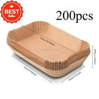 Extra Large Rectangular Paper Air Fryer Liners - Non-Stick, Easy Clean, Spa Saving, Oven Safe, Disposable Paper Baskets And Bo