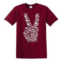 Retro Peace Sign Logo Hippy Unisex TShirt Rasta Hand Birds Wings XS TO XXXL Top 2XL