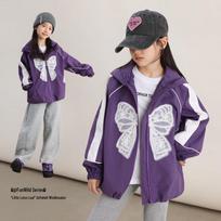 LUSON Chen Dazhu Girls' Sweet Windproof Hooded Jacket 160 violetinė