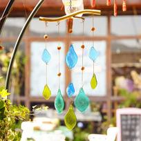 Wind Chimes Crafts Handmade Creative Glass Unique Colorful Resin for Outdoor and Indoor Decor for Home Patio Backyard (as the picture,about 59.5cm)