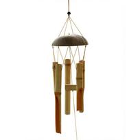 Bamboo Natural Coconut Shell Wind Chimes Personalized Outdoor Patio Garden Ornaments Wood Metal Pendant Ball Art Decor for Home ruda