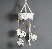 INS Style Macramé Christmas Wind Chime, Handmade Retro Woven Wall Hanging, Christmas Gift for Friends (White,53x20CM) balta