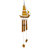 Handmade 40 in Bamboo Waterproof Wind Chimes Natural Finish Relaxing Sound for Indoor/Outdoor Party Garden Hanging Decor-YINGTU geltona