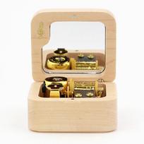 Wholesale Custom Wooden Music Box DIY Carved Musical Note Small Wooden Box Creative Gift