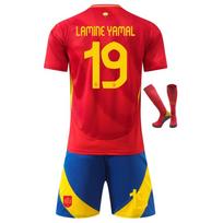 Ispanija Yamal Vaikų Futbolo Marškinėliai Raudoni, Kvėpuojantys Greitai Džiūstantys, Patogūs Patvarūs Treniruotėms ir Varžyboms 110-120 CM raudona