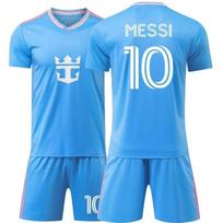 Majamio Messi 10 numerio vaikų futbolo marškinėliai 2025/2026 m. sezonas Mėlyni poliesterio sportiniai drabužiai 130-140 CM mėlyna