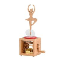 Personalized Wooden Music Box with Dancing Figures Hand Crank Musical Toy for Kids & Collectors Desk Decor Wooden Toys