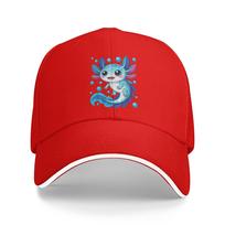 Blue Axolotl Kawaii Lover Sun Baseball Cap  Spring Classic Hip Hop Hats For Unisex Unisex Outdoor Gym Snapback Cap One Size