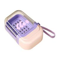 Nostalgie Soap Box, with Sealed Closure Quick-Lock Lid, Draining Tray Double Layer Design, Lightweight Container, for Home Bathroom or Travel rožinė