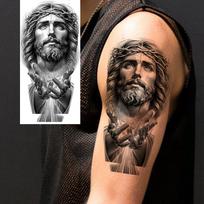 1 lapas Jėzus Kristus Krikščioniški Laikini Tatuiruotės Vyrams Suaugusiems Rankai Dilkotei Kojai Dievas Religija Netikra Tatuiruotė Lipdukas Perkeliamas China Mainland