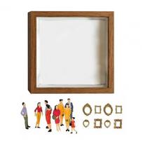 25cm DIY Mini Museum Silhouette Box Shadow Box DIY Family Photo Display Case Kit With Mini Frames And Figurines Memory Keepsake ruda