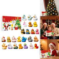Christmas Calendar Duck Ornament Advent 2D Acrylic Decorations 24 Days Duck Countdown Calendar For Home Car Rearview Mirror M