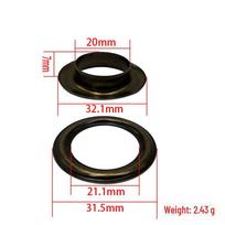 Kilpiniai vinys, Oro žiedai, Batai, Skrybėlės, Krepšiai, Tuščiaviduriai kniedės, Metalinės kilpos drabužiuose inner diameter 20mm + gasket bronza