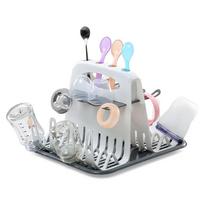 Baby Bottle Drying Rack Portable Cleaning Dryer Bottle Drainer Storage Holder for Feeding Bottles Accessories Drain Tray pilka