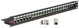 ROLINE Keystone 19'''' modulio rėmas Cat.5/Cat.6/Cat.6a, 24 prievadai, ekranuotas juodas, juodas