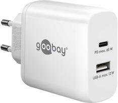 Įkroviklis Goobay Podwójna szybka kroviklis USB-C PD (65 W) balta