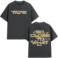 New SpringSummer Mens and Womens Tate McRae So Close To What Printed Cotton Tshirt  Casual Short Sleeve Round Neck Tshirt M