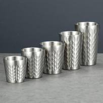 316 nerūdijančio plieno dvigubos sienelės anti-nusiplikymo plaktukuotas puodelis - 650ml (3 pakuotės) gray