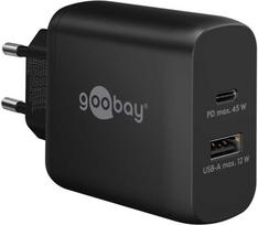 Goobay 65411 USB-C PD dvigubas greitas įkroviklis 1x USB-A 1x USB-C 45 W