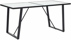 Valgomojo stalas, baltas, 160x80x75cm, grūdintas stiklas