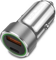 Įkroviklis Pedea PEDEA KFZ-Schnelladegerät "Dual" PD 20 W USB Type A/C, sidabrinis