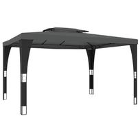 Gazebo with Double Roof Anthracite 3.98 x 2.98 m Steel