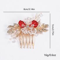 Sparkling Alloy Hair Comb with Rhinestones Leaf Elegant Floral Design Hairpin for Bridal Wedding Photography Stage Performance