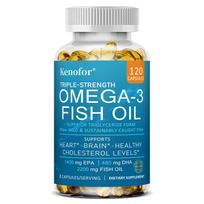 Triple Strength Omega-3 Fish Oil 2200mg with 1400mg EPA & 480mg DHA, 120 Dietary Supplement Softgels 120PCS