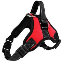 Customized Bone Design Dog Harness Ideal For Large Pets In Various Colors L raudona