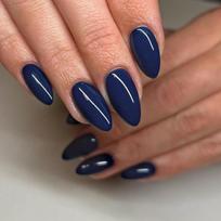 Deep Blue False Nail Tips Almond Fake Nails Press On Nails Artificial Nail Tips For Women Daily Wear Wearable False Nails