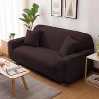 Vienspalviai elastiniai sofos užvalkalai svetainei „Spandex“ segmentiniai kampinės sofos užvalkalai Kušetės kėdės užvalkalai 1/2/3/4 vietų 1-Seat 90-140cm kava