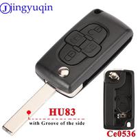 Jingyuqin Nuotolinio sulankstomo automobilio rakto korpusas dangtelis Peugeot 1007 807 Citroen C8 4 mygtukams Pakeitimas CE536 HU83 Blade