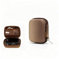 Gradient Color Hard Shell Digital Camera Case, Shockproof Protective Compact Camera Pouch with Wrist Strap šokoladas