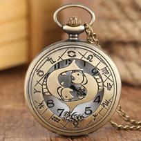 Madingi Zodiako Žuvų žvaigždyno Retro kišeniniai laikrodžiai su grandinėle vyrams, moterims, dovanoms