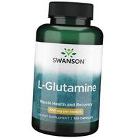 Glutaminas raumenų augimui ir atsistatymui, L-glutaminas 500, „Swanson“ 100 kapsulių (32280001) 100caps