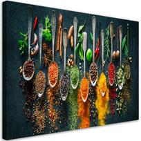 Spaudinys ant drobės Žolelės Prieskoniai virtuvei 60x40 įvairiaspalvis