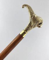 Žalvarinė rankena Lazdos ir vaikščiojimo lazdos Vyrams Moterims 91,44 Cm Rudo medžio Liūto veidas Žalvarinė rankena Unisex Derby Sulankstoma lazda