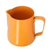 400ml PTFE Pointed Mouth Milk Frothing Jug Stainless Steel Coffee Jug for Home KitchenOrange oranžinė